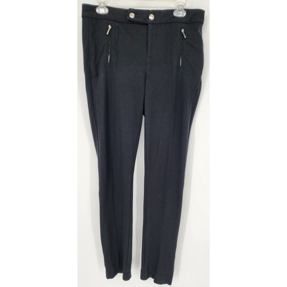 Lauren Ralph Lauren Womens Pants Size‎ 6 Black Straight Leg Zip Pockets Stretch - Picture 1 of 11
